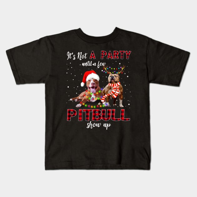 It's Not A Party With A Jew Pitbull Show Up Funny Gift Kids T-Shirt by kimmygoderteart